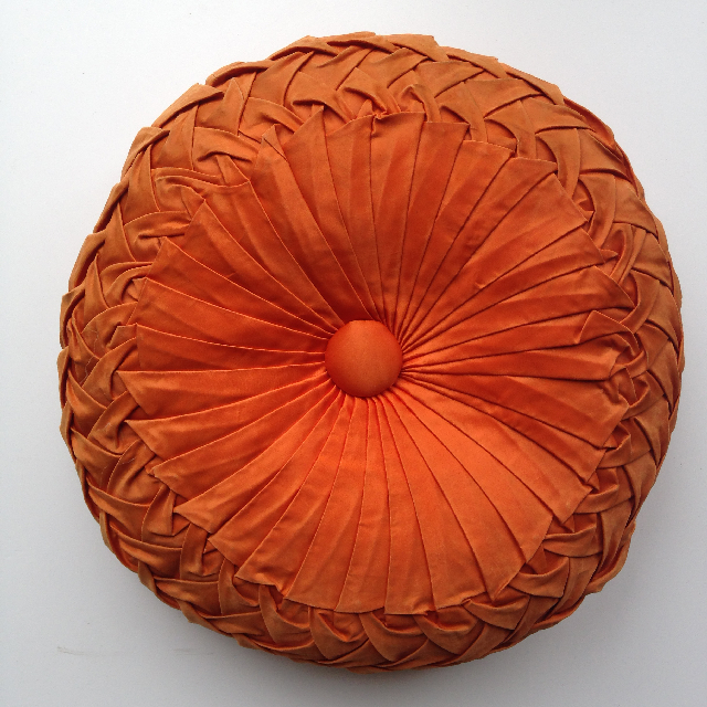 CUSHION, Orange Pintuck - Round